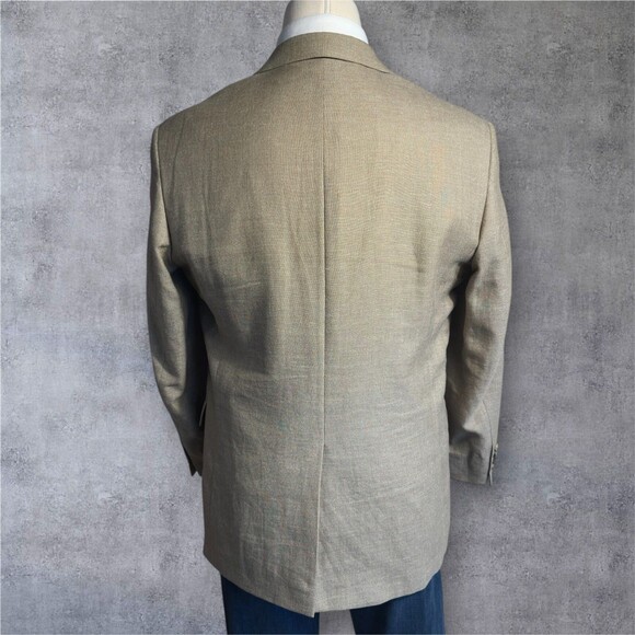 JOS A BANK Mens Blazer 44R LINEN/WOOL Taupe Sport Coat Two Button Jacket Suits - Picture 5 of 16